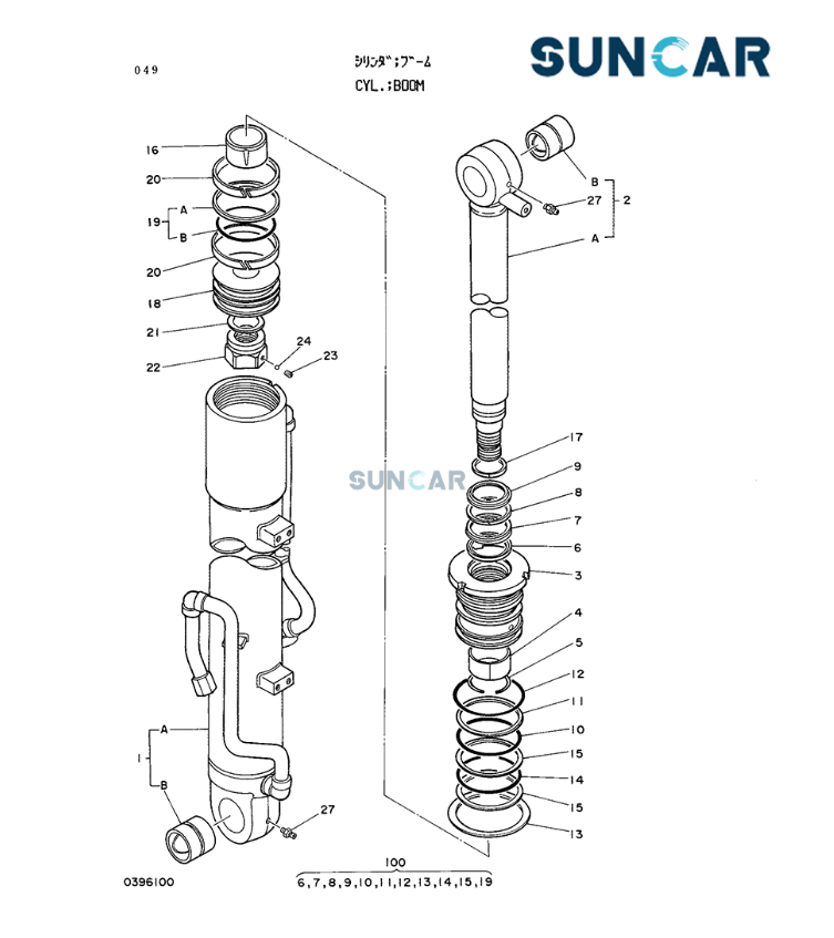 4265821 Boom Cylinder Seal Kit Fit for Hitachi Excavator EX50UR