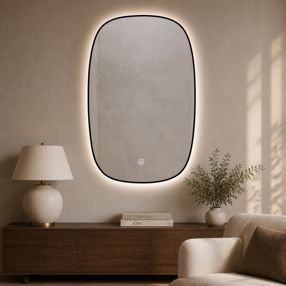 Touch Dimmable LED Wall Mirror with Copper-free Silver Mirror and IP44 IP54 Waterproof for Bathroom