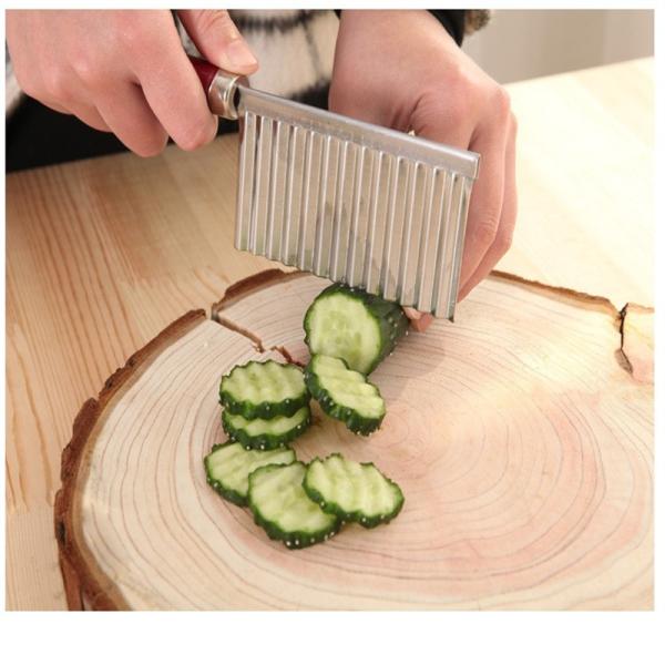 Stainless Steel Crinkle Knife Multifunction Wavy Blade Vegetable Slicer Kitchen Tools