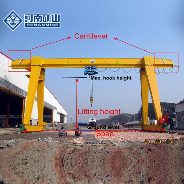 Electric 20t Outdoor Single Girder Gantry Crane Mh Model Iso Certificated
