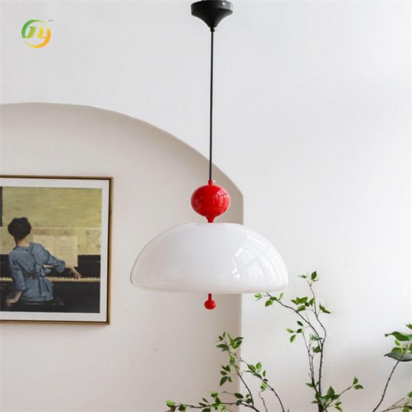 JYLIGHTING Vidro branco de cabeça única LED lustres versáteis clássicos modernos & luzes de pingente luz de pingente de vidro interior