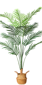 Artificial Paradise Palm Tree 3Feet Fake Tropical Palm Tree, Faux Plants in Pot for Indoor Outdoor House Home