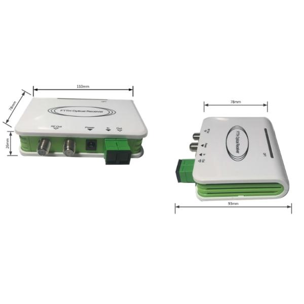 WDM 2RFout digital AGC MMIC CATV Active Optical Receiver / Mini FTTH Optical Node