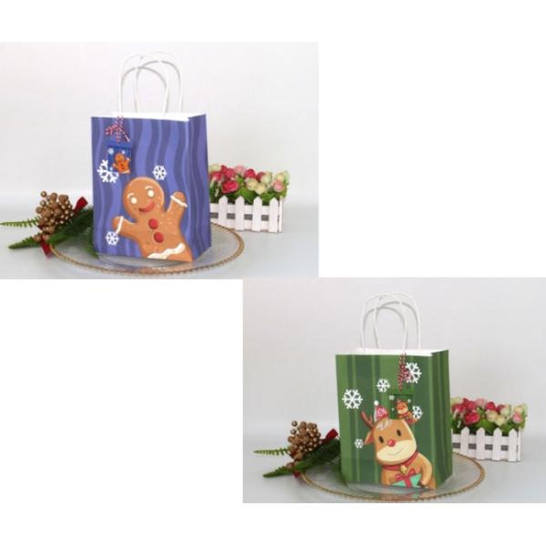 УЛЬТРАФИОЛЕТОВЫЕ печатая портативные сумки подарка рождества бумаги Kraft 18*9*23cm