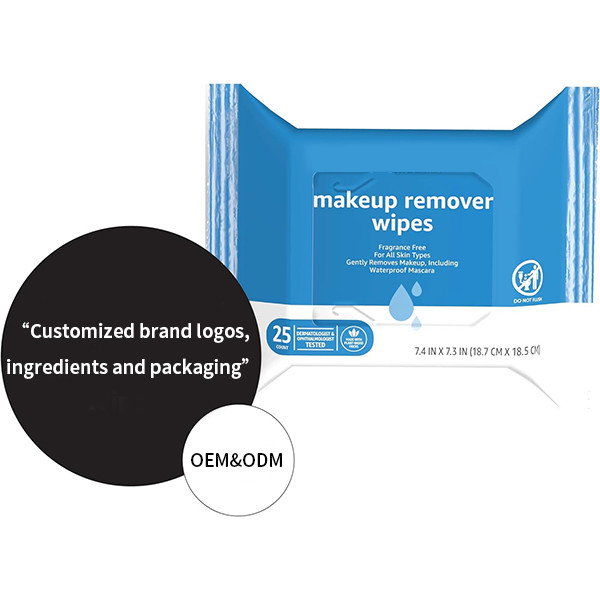 OEM Non Comedogenic Makeup Remove Wipe Fragrance Free Face Wipes 25 Count