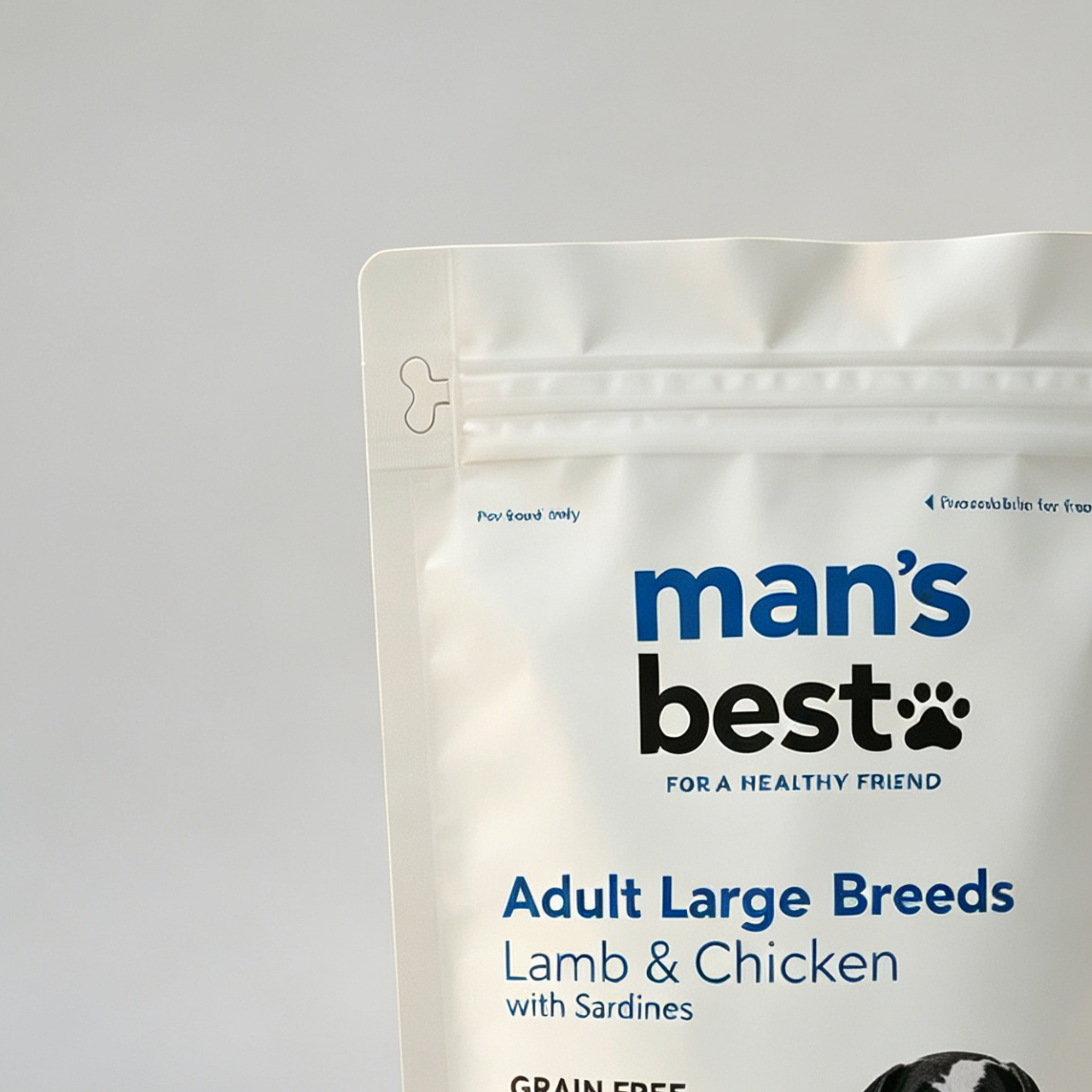 High Barrier Aluminum Foil Doypack Pouches With Easy Tear Ziplock | Custom Printed Stand Up Dog Treat Pouches For Adult Large Breed Grain Free Lamb Chicken Sardine Kibble OEM