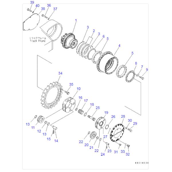 2082771170 excavatrice Final Drive Carrier No.2 de 208-27-71170 KOMATSU PC400-8
