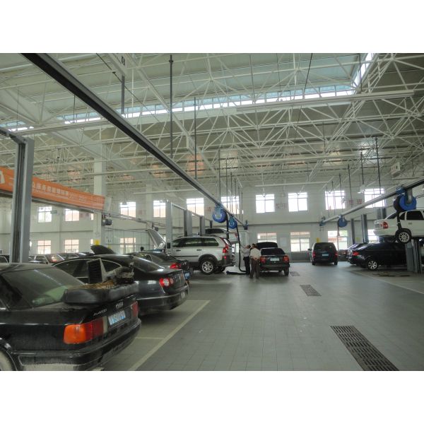 Semi Auto Portable Rail Trolley Retractable Rail Mounted Trolley For Vehicle Fume Extraction