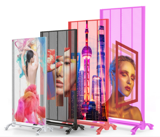 SMD2121 Advertising Transparent Led Light Poster Display P2.8x5.6 Two Side