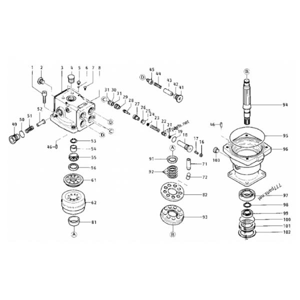 Части экскаватора E70B Свинг-мотор 5TG1-00535 Свинг-мотор