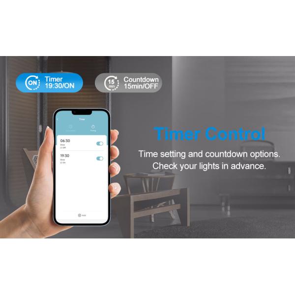 Glomarket Smart Tuya Wifi Button Wall Switch Remote/Voice Alexa/Timer Control With Lcd Screen Temperature and Humidity
