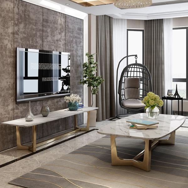 Tablas de café y té contemporáneas de acero inoxidable