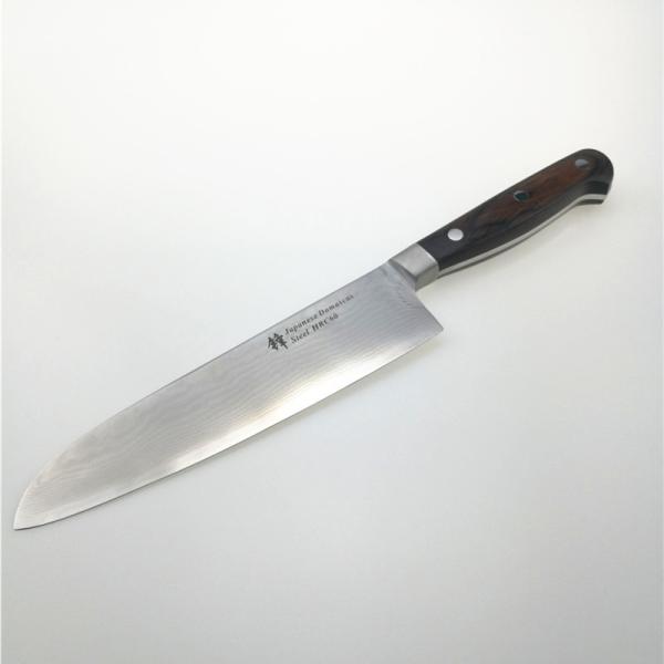 Facas de cozinha de Santoku Damasco, japoneses de madeira vermelhos do punho de Pakka que cozinham facas