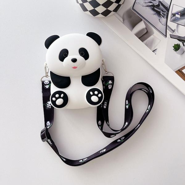 Panda прочный компактный силиконовый монетный пакет с застежкой кроссбоди плечевая сумка монета кошелек сумка школьные канцелярские принадлежности