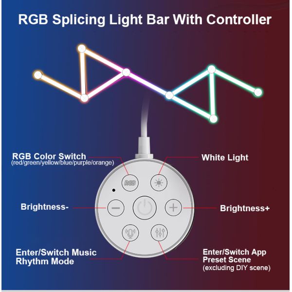 Button APP Control RGB LED Color Changing Gaming Lights 2025 Strip Lights Compatible with Smart Life Music Sync APP