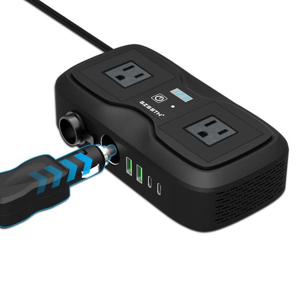 The Ultimate Car Charging Hub: 200W GaN Inverter with 4 USB Ports & AC Outlet | Power & Fast Charge All Your Devices On the Road