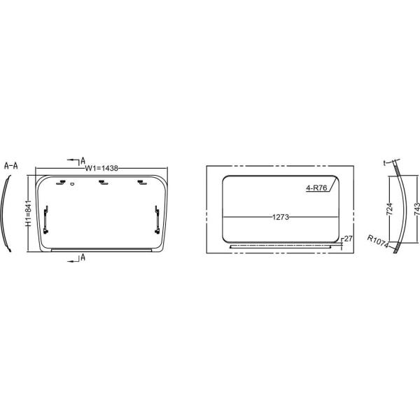 Ventana parabólica de techo para camiones RV/remolque autocaravanas DIY