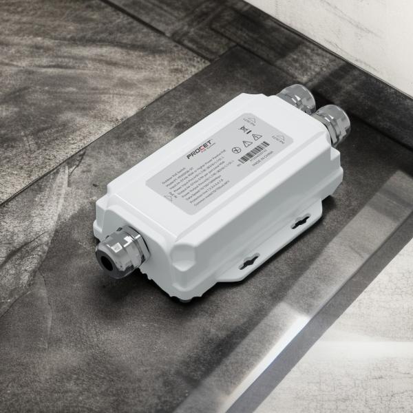 PoE extender gigabit 50-57Vdc 2 PoE output ports use for media equipment and IP cameras