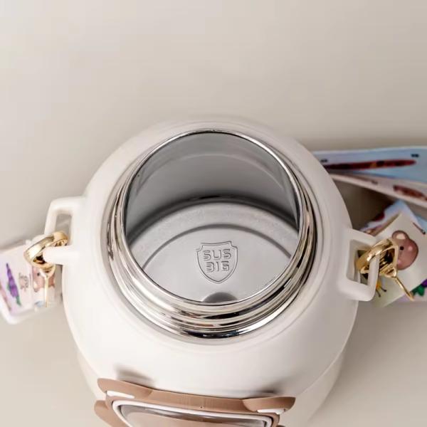 Pink/Blue/Cyan/Purple Double Wall Stainless Steel Children Thermos Cup with Straw Lid