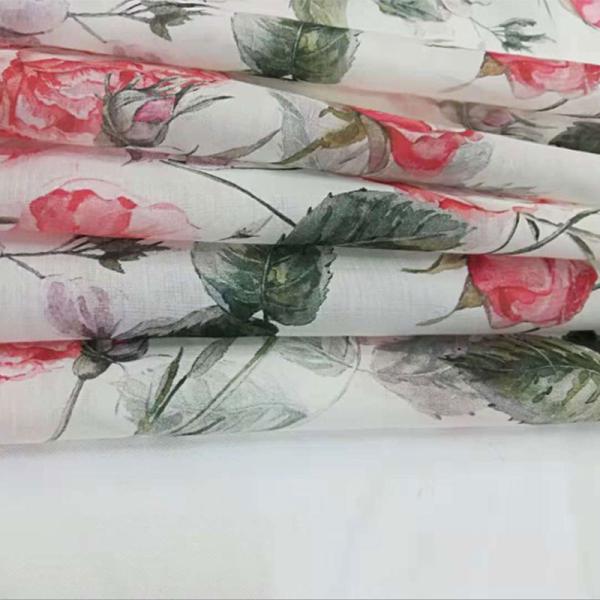100-120gsm material de seda chiffon de seda floral animal da mistura do algodão das telas 70% 30%