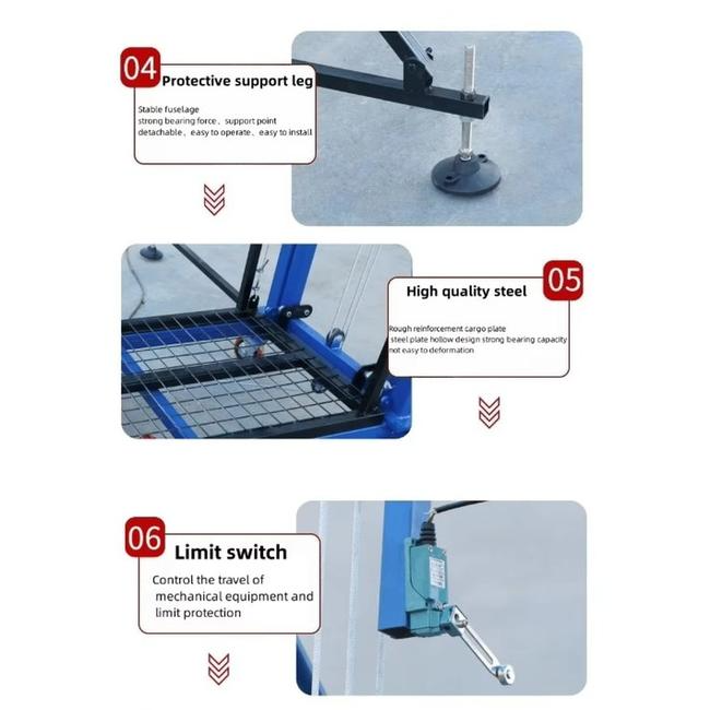 Electric Lifting Scaffolding Mobile Platform with 500kg Load Capacity and Remote Control Galvanized Finish
