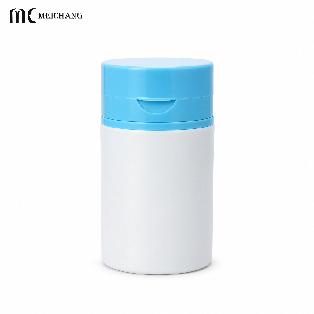 30ml 50ml 100ml 120ml 150m 200ml Multi-Size PP Powder Dispenser Airless Bottle with Piston & Flip-Top Cap(MC-298)