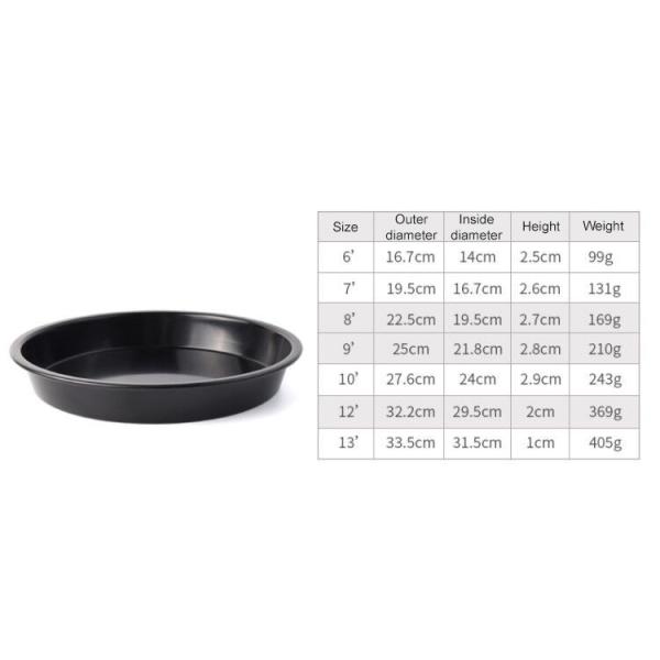  6-13 Inch Round Non Stick Baking Tray Thicken Home Kitchen Bakeware Set