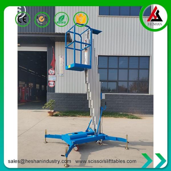 CE ISO Hydraulic Vertical Mast Lift 6m Electric Single Man Lift Equipment
