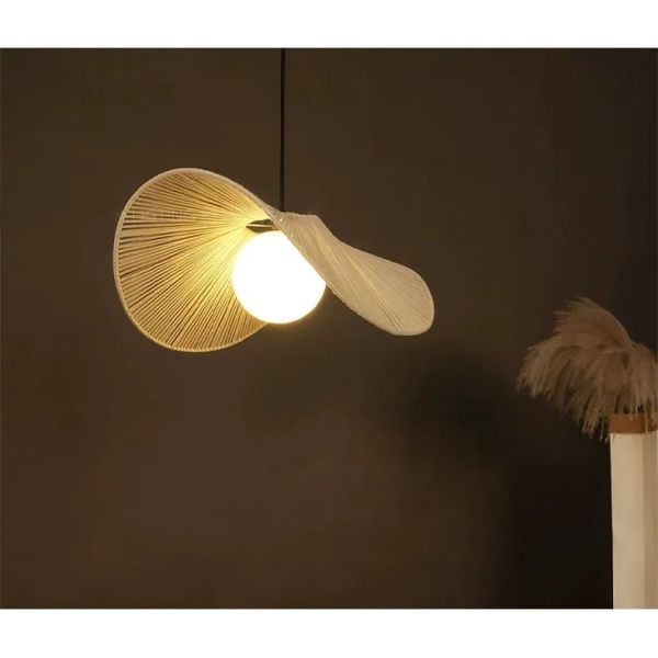 Art Hanging Wicker Lamp Bedroom Parlor Hotel Nordic Rattan Wabi Sabi Pendant Light(WH-WP-101)