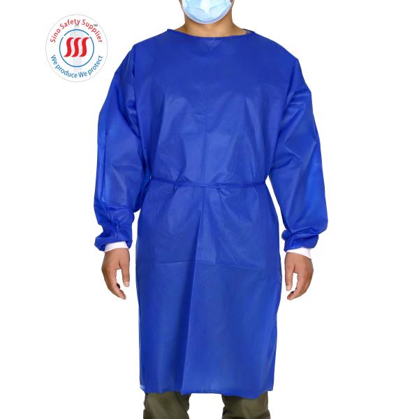 El PE azul no tejido de los vestidos disponibles del Ce cubrió prenda impermeable no médica