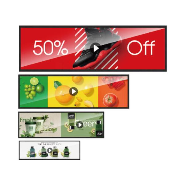 29 Stretched Bar Lcd Screen Panel Thin Digital Display Open Usb Media Player