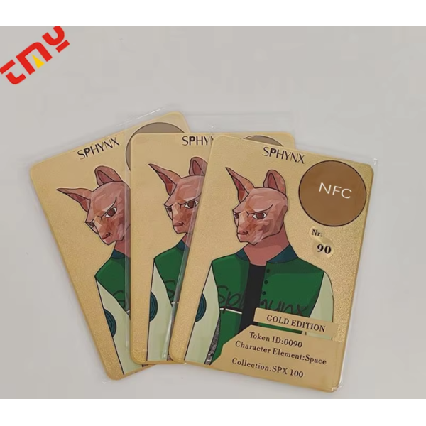 Custom Metal Plated Playing Game Cards Anime Cartoon Gold SPHYNX Business Card