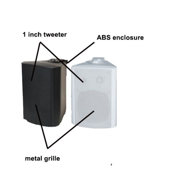 Altavoces de pared con tweeter de 1'' y woofer de 3'' OEM ODM 15w/30w, 1 año de garantía, color blanco y negro