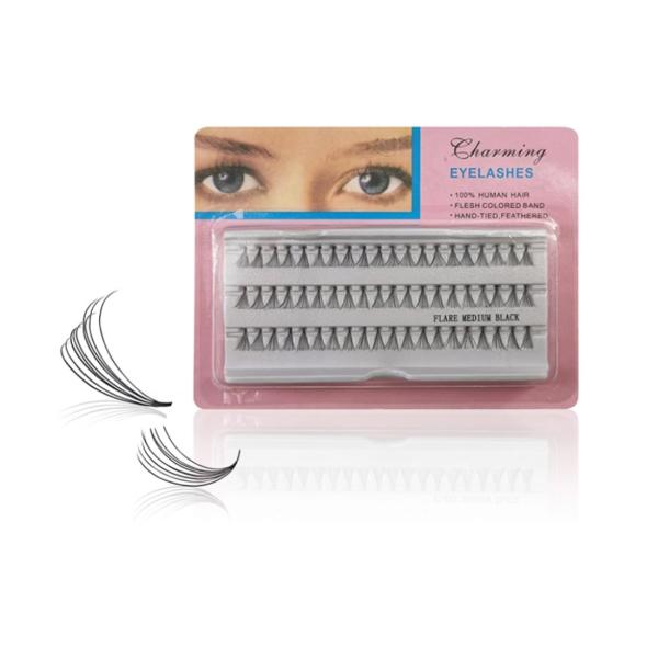 60pcs/Set Individual Black Natural Fake Eyelash Long Cluster Extension