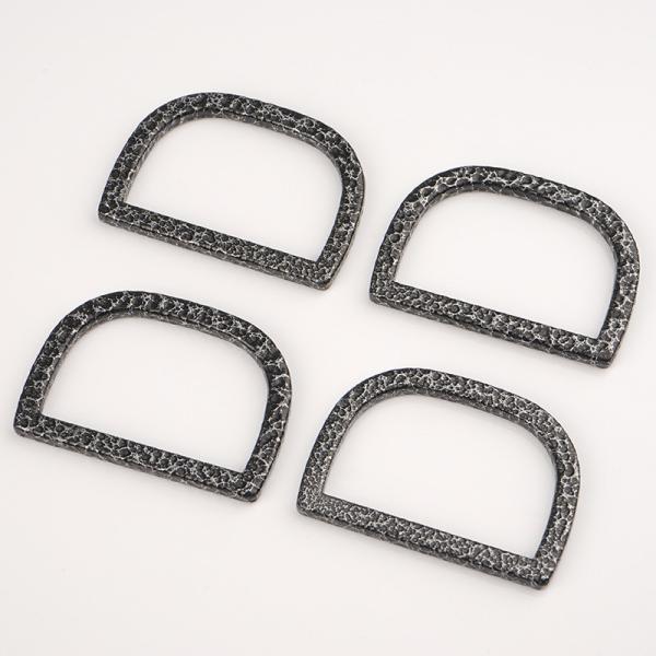 38mm Inner Width D Ring Connector in Black Nickel Plated Metal for Handbag Webbing Belts