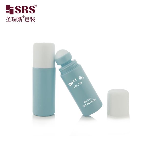 75ml Round Plastic Roll‑on Bottle Empty Deodorant Roller Bottle Multiple Optional Caps