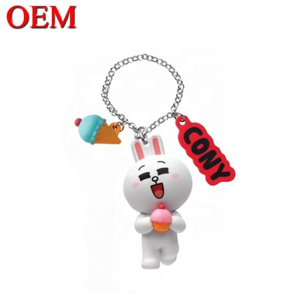 OEM Customized  Plastic PVC  Pretty Cartoon Figure Action keychain toy