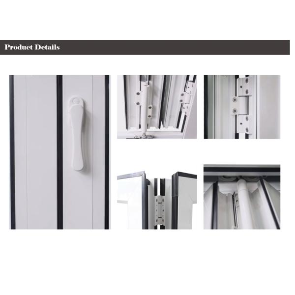 Four Sashs Aluminum Folding Windows Vertical Reflective Glazed Anodizing