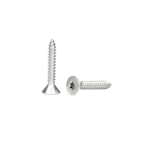 Plain Finish Torx Flat Countersunk Self-Tapping Screws 316 Stainless Steel for Wood
