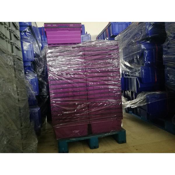 Estilo plegable 600 * 400 * 190 del supermercado del cajón plástico 49L de la jerarquía de la pila del brazo de la comida