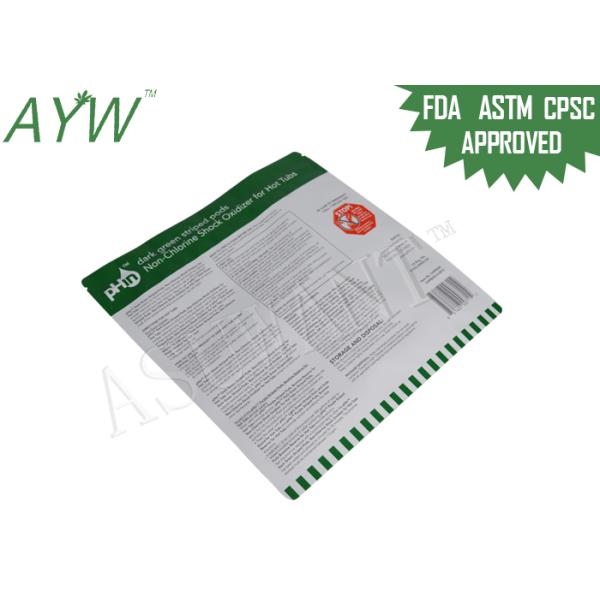 Oxidizer Proof  Food Packaging Plastic Bags / Green Stand Up Zipper Bags With Tear Notch