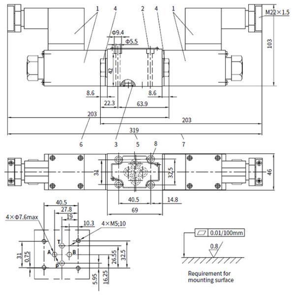 Explosion Proof Solenoid Directional Control Valve With 350 Bar Pressure