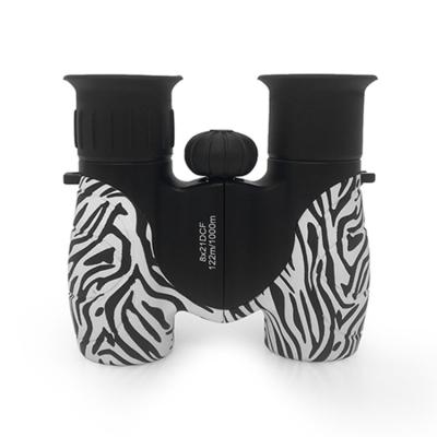 Poder superior dos binóculos 8x21 das crianças do estojo compacto da cor da zebra com estojo