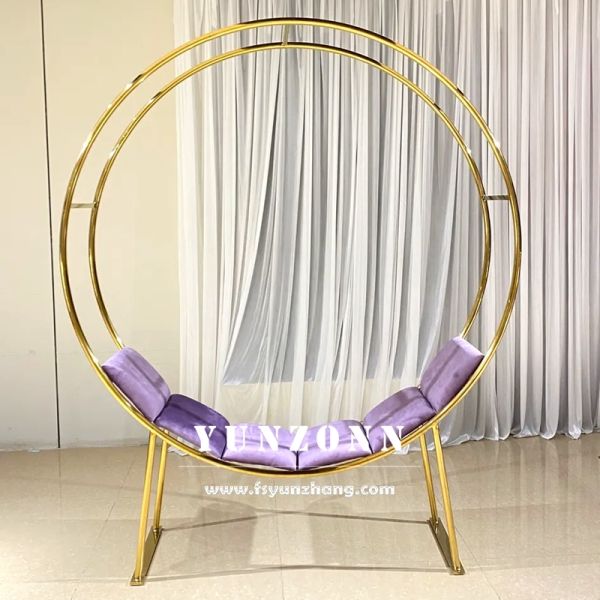 Modern Round Wedding Throne Chair Set for Couple Colorful Birdcage Sofa for Villa Dining Steel Material Stylish Metal Design