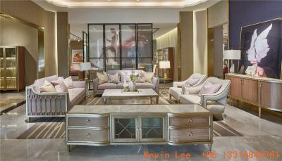 Light luxury living room sofa set furniture design by hand work Stainless steel frame with high end upholstery chairs