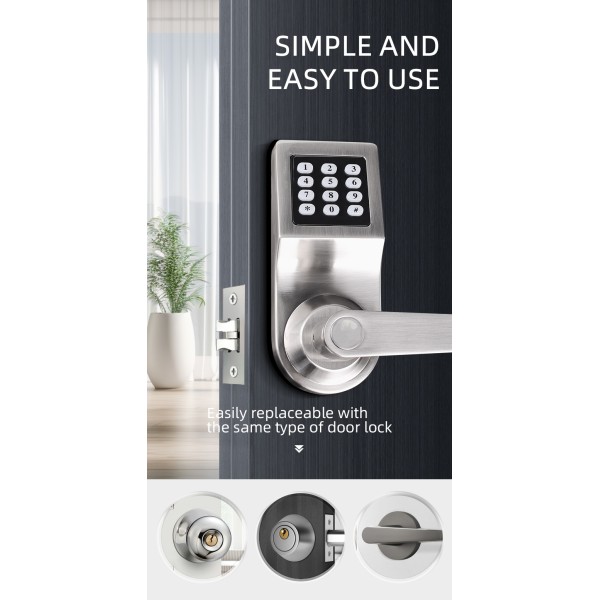 Wholesale Price High Quality Mobile TTLOCK Application Durable Granular Digital Button Swipe Card Password Door Lock
