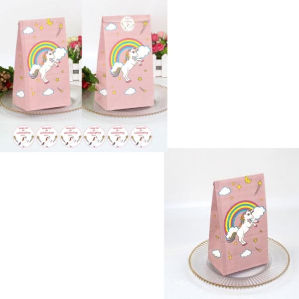 Сумки 9g хлеба Kraft розового бумажного мешка упаковки еды единорога радуги бумажные