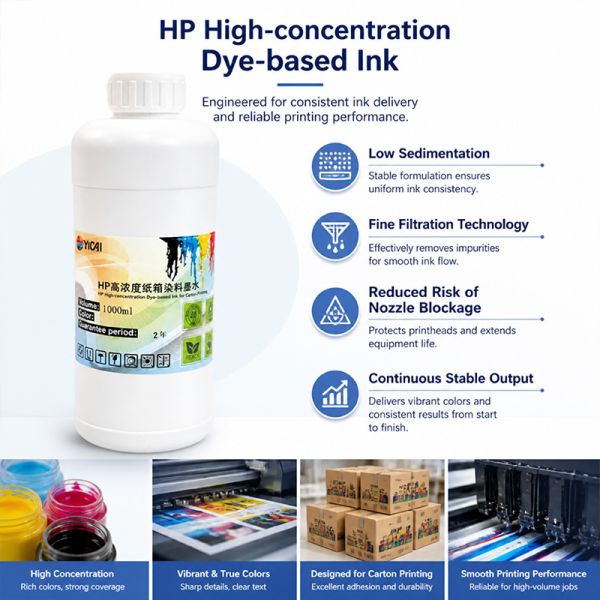 Premium Dye Ink for Inkjet Printers with Brilliant Color Reproduction, Fast Drying Formula, and Reduced Nozzle Clogging
