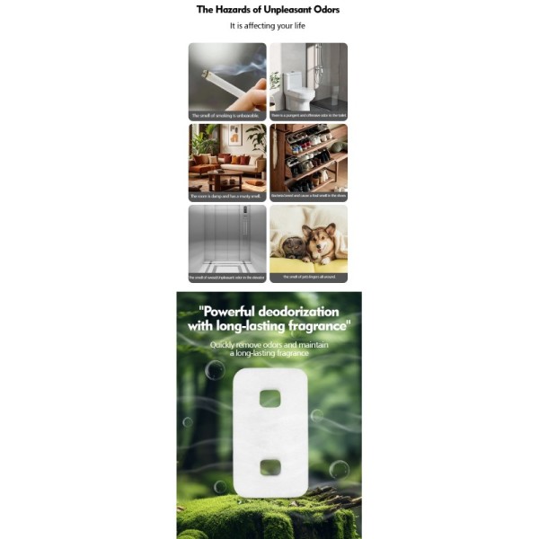 Wall Mounted Solid Fragrance Air Freshener 90*130*7mm Size for Commercial and Household Use