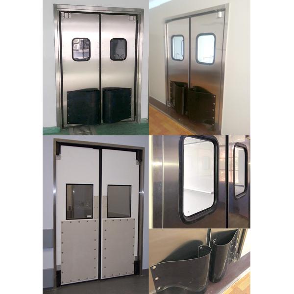 Restaurant Traffic Double Acting Door SUS304 Stainless Steel Customized EPDM Sealing